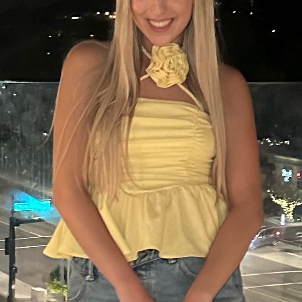 Yellow Peplum Top